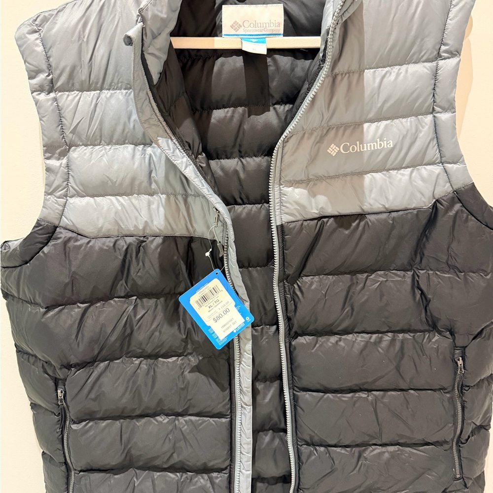 Columbia Black and Gray Puffer Vest